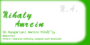 mihaly amrein business card